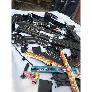 Vintage First Mario Kart Slot Car track, controllers and cars. Works!